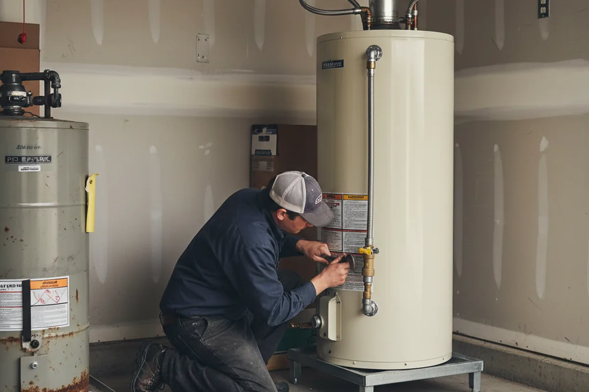 Water heater and shutoff valve replacement in Patterson