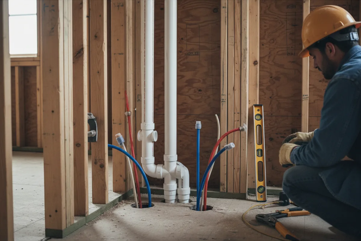 Drain and supply rough-in during Toilet Repair and Installation in Patterson